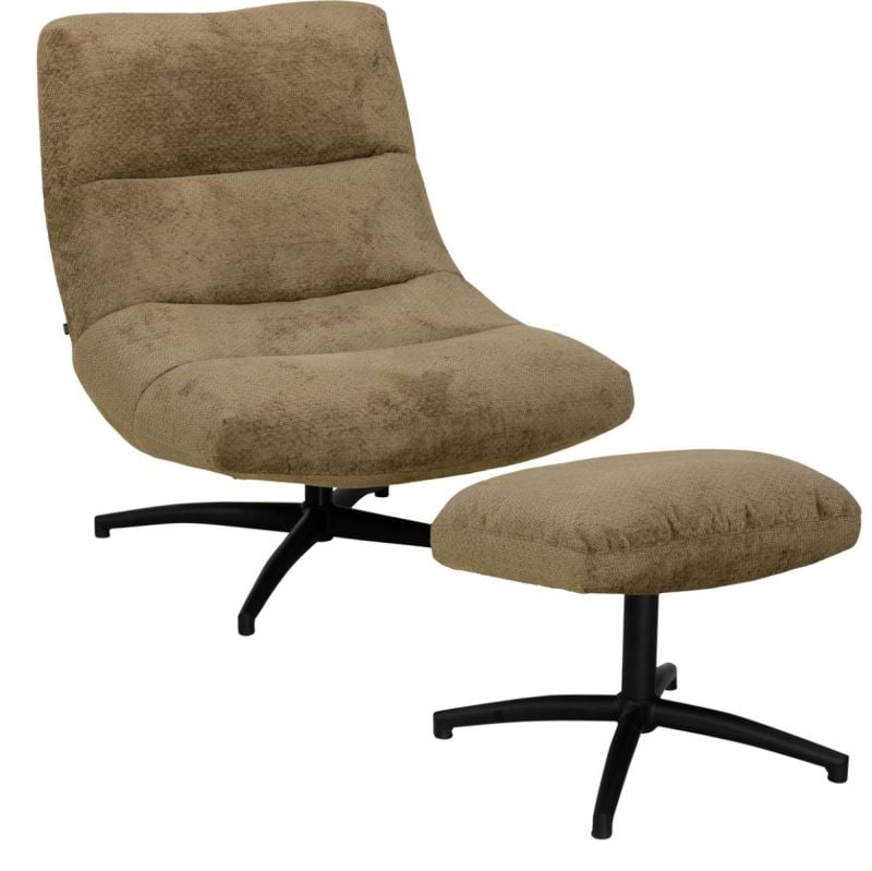 Fauteuil Fons Curry met hocker